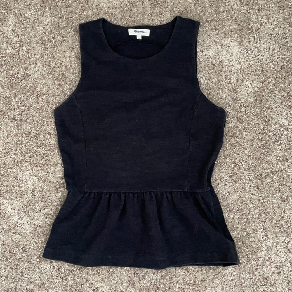 Madewell Women’s Black Peplum Tank size S